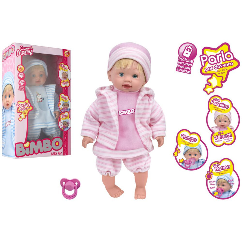 Bambola 40 cm che piange – Baby Ale | Bambola interattiva 40 cm