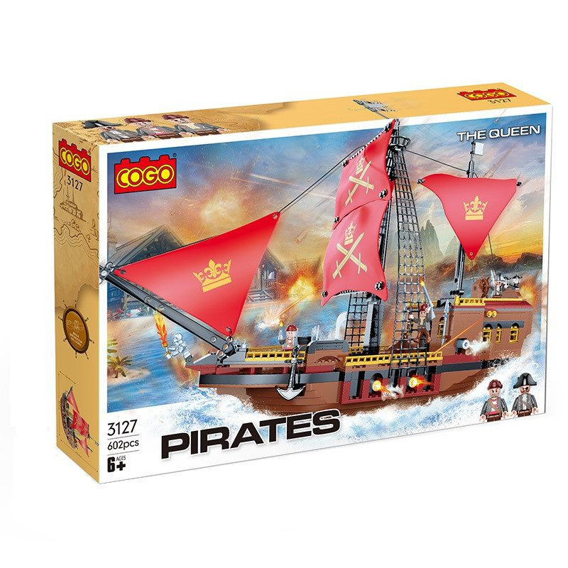Set Nave Pirata in Blocchi Plastica – COGO DIY Building Blocks
