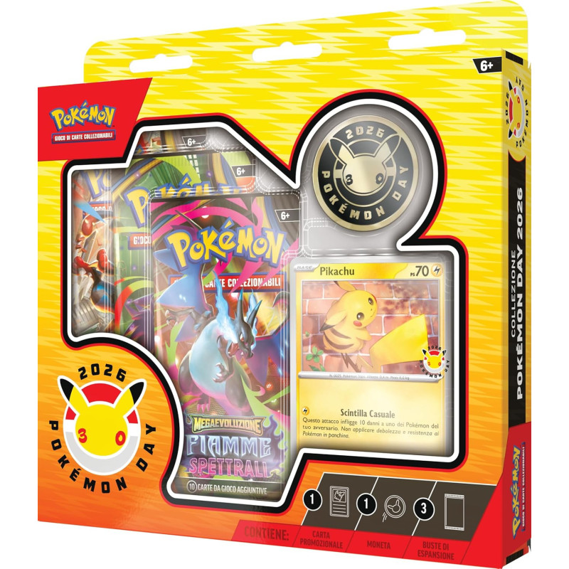 Collezione Pokémon Day 2026 – Carta Pikachu Rara 30° Anniversario
