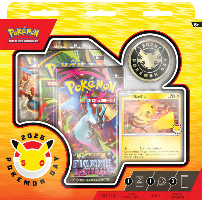 Collezione Pokémon Day 2026 – Carta Pikachu Rara 30° Anniversario